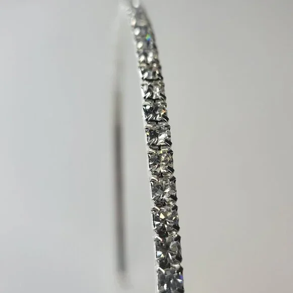 Silver Tone Rhinestone Headband - Picture 9 of 9